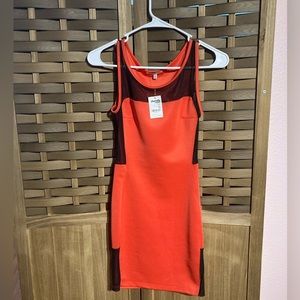 Charlotte Russe Orange Mesh Above Knee Cocktail Dress X-Small